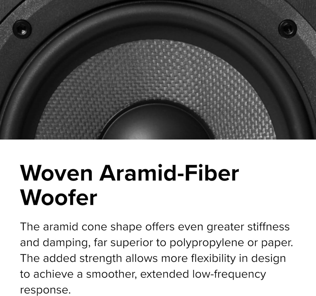 ELAC Debut 2.0 B6.2 Bookshelf Speakers, Black (Pair) - 1” Cloth Dome Tweeter & 6.5” Aramid Fiber Woofer - 2-Way Bass Reflex - up to 35,000 Hz Response