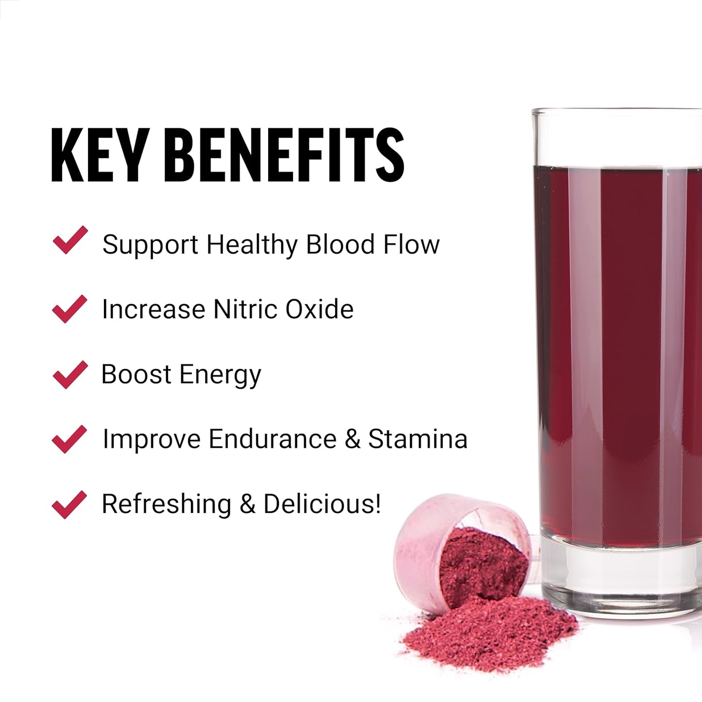 Force Factor Total Beets Drink Mix Superfood Powder with Nitrates to Support Circulation, Blood Flow, Nitric Oxide, Energy, Endurance, and Stamina, Cardiovascular Heart Health Supplement, 30 Servings