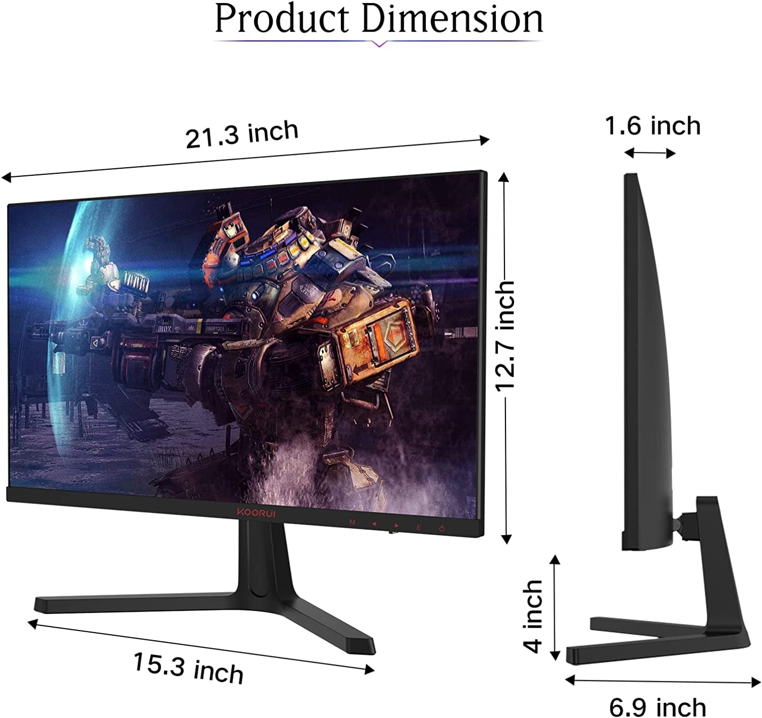 KOORUI 24 Inch Computer Monitor -FHD 1080P Gaming Monitor 165Hz VA 1Ms, Adaptivesync Technology, LED Monitors with Ultra-Thin, HDMI X2 /DP, VESA Compatible, Tilt Adjustable, Eye Care 24E4