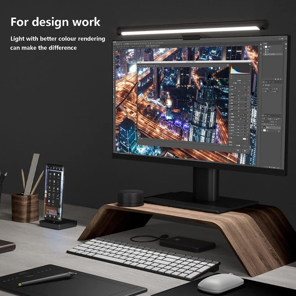 Xiaomi Mi Computer Monitor Light Bar - Easy Installation, Extra Computer Lighting W/O Taking Desktop Space, W/Wireless Remote Control Adjusting Lights Easily