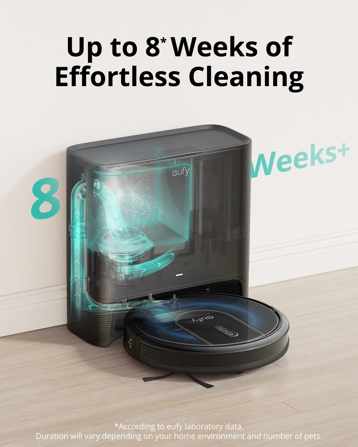 Eufy G30+, Self-Emptying Robot Vacuum, 2,000Pa Suction Power, Wifi Connected, Planned Pathfinding, Ultra-Slim Design, Perfect for Daily Cleaning