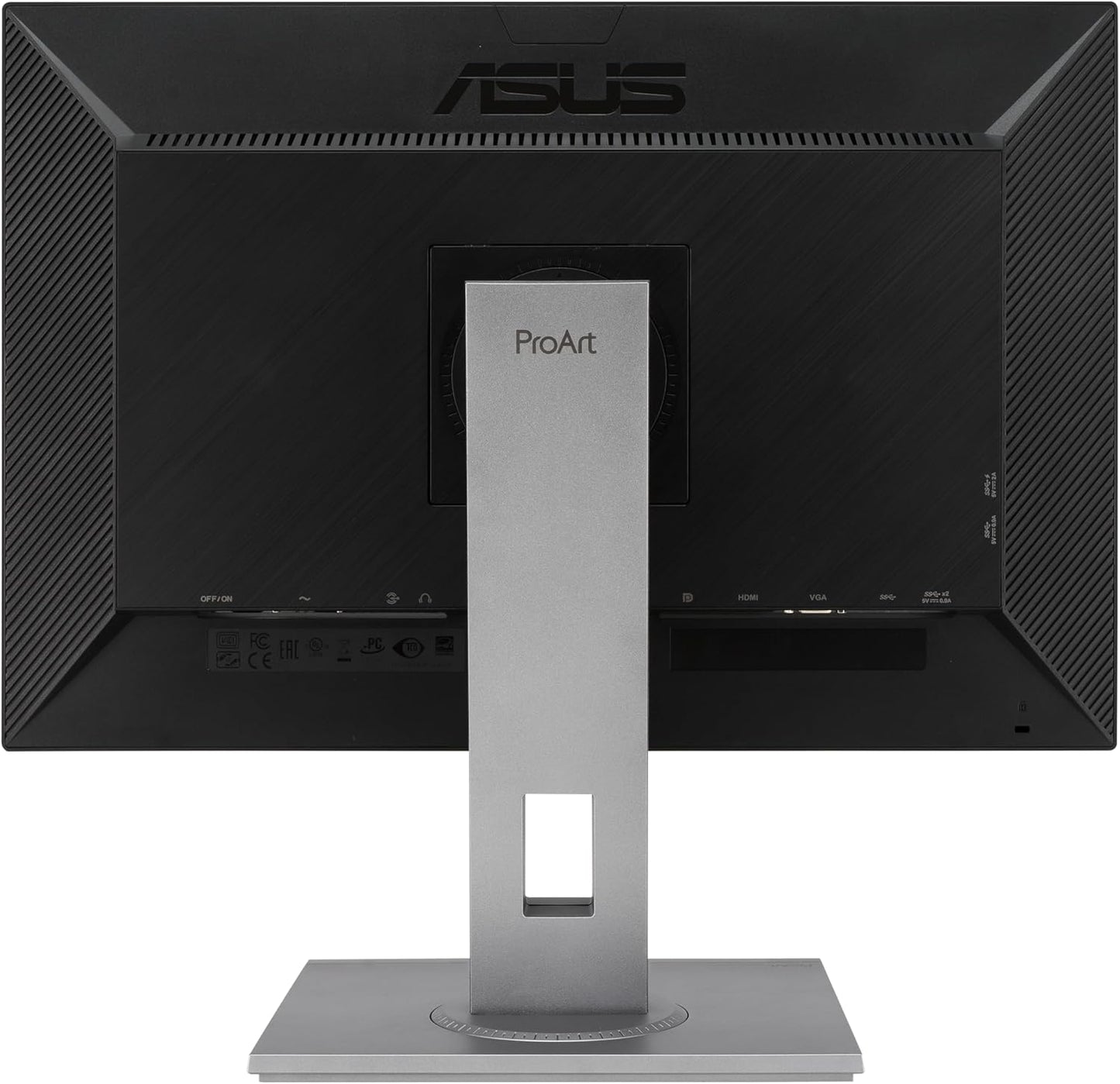 ASUS Proart Display PA248QV 24.1” WUXGA (1920 X 1200) 16:10 Monitor, 100% Srgb/Rec.709 ΔE < 2, IPS, Displayport HDMI D-Sub, Calman Verified, Anti-Glare, Tilt Pivot Swivel Height Adjustable, Black