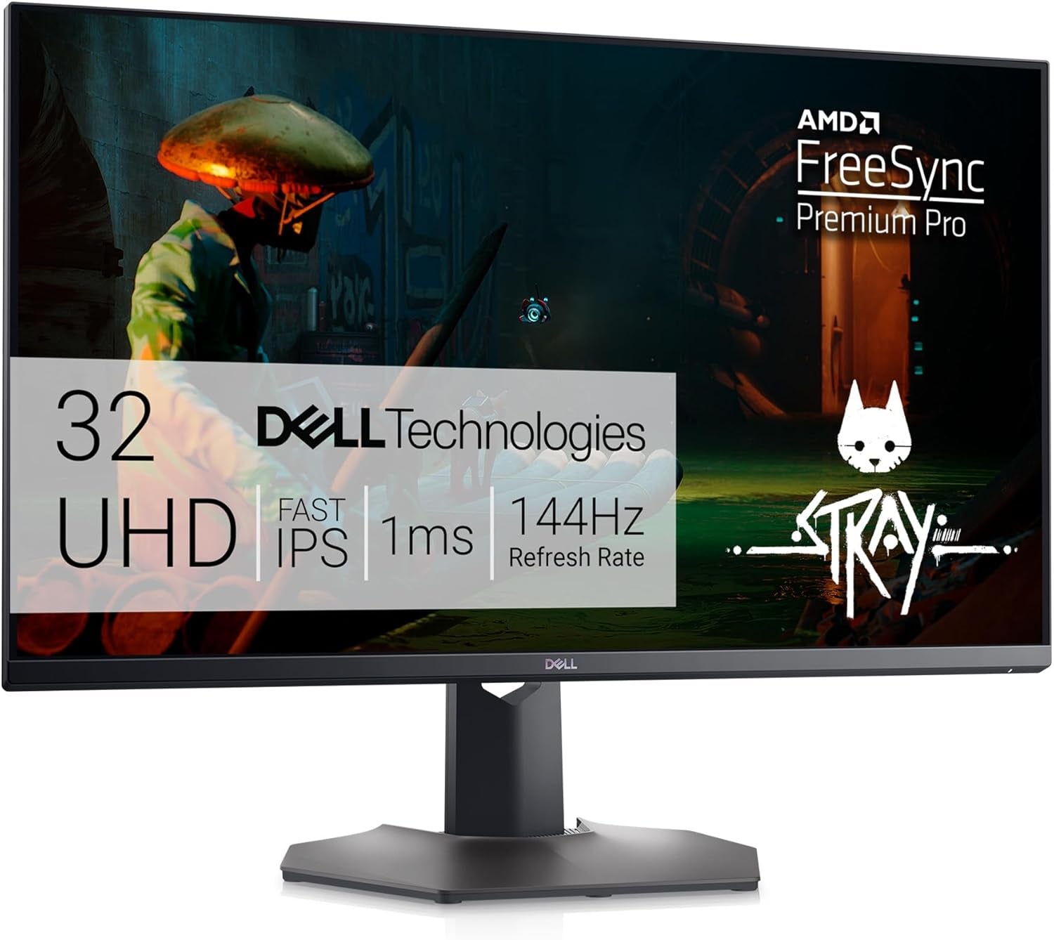 Dell G3223Q Gaming Monitor - 32-Inch 4K Ultra UHD (3840X2160), 144Hz 1Ms Display, AMD Freesync+Nvidia G-SYNC Compatible, Height/Swivel/Tilt Adjustability, 3Yr Advanced Exchange - Black