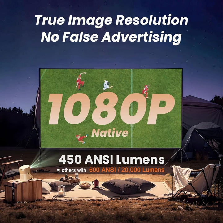 [Sound by JBL & Built-In Battery] Yaber T2 Outdoor Projector with Wifi 6 and Bluetooth, Native 1080P Smart Movie Portable Projector for inside and Outside, Compatible with TV Dongle (Not Included)