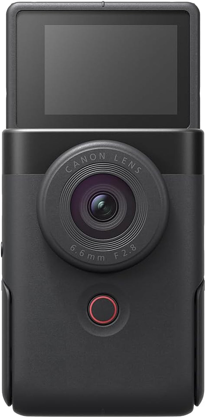 Canon Powershot V10 Camera, Content Creator Compact Vlogging Camera, Fixed 19Mm Wide-Angle Lens, 4K Video, Face Detection, Built-In Microphone, Live Streaming, Built-In Stand, Black