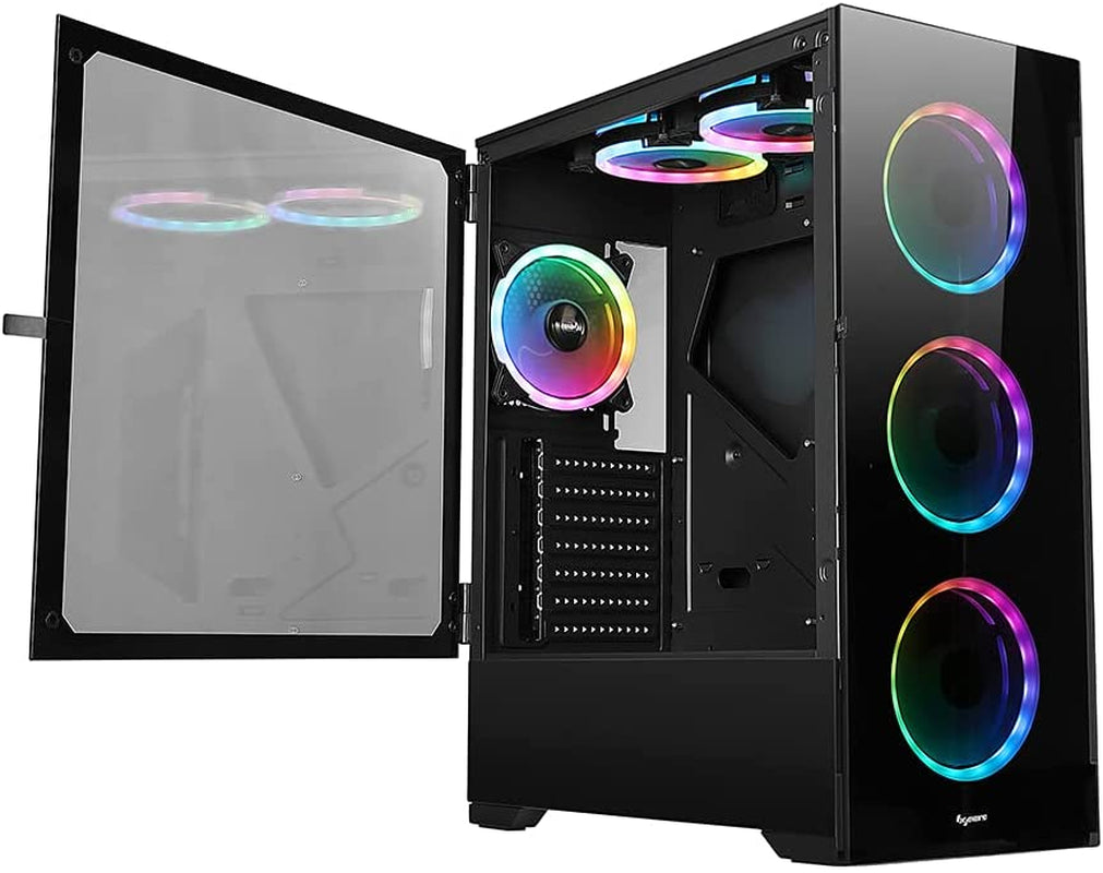 Bgears B-Voguish Gaming PC Case with Tempered Glass Panels, USB3.0, Support E-ATX, ATX, Matx, ITX. (Fans Are Sold Separately)