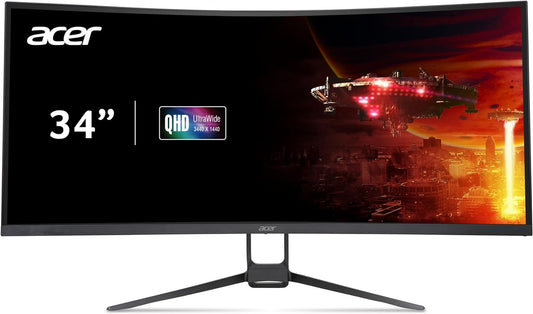 Acer Nitro 34" UWQHD 3440 X 1440 1000R Curved PC Gaming Monitor | Adaptive-Sync Support (Freesync Compatible) | 100Hz Refresh | 1Ms VRB | Adobergb 90% | 2 X DP 1.2 & 2 X HDMI 2.0 | EDA343CUR Hbmiippx