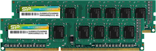 Silicon Power DDR3 16GB (2 X 8GB) 1600Mhz (PC3 12800) 240-Pin CL11 1.35V / 1.5V Unbuffered UDIMM PC Computer Desktop Memory Module Ram Upgrade