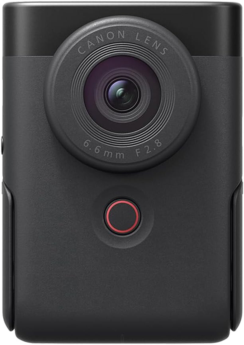 Canon Powershot V10 Camera, Content Creator Compact Vlogging Camera, Fixed 19Mm Wide-Angle Lens, 4K Video, Face Detection, Built-In Microphone, Live Streaming, Built-In Stand, Black