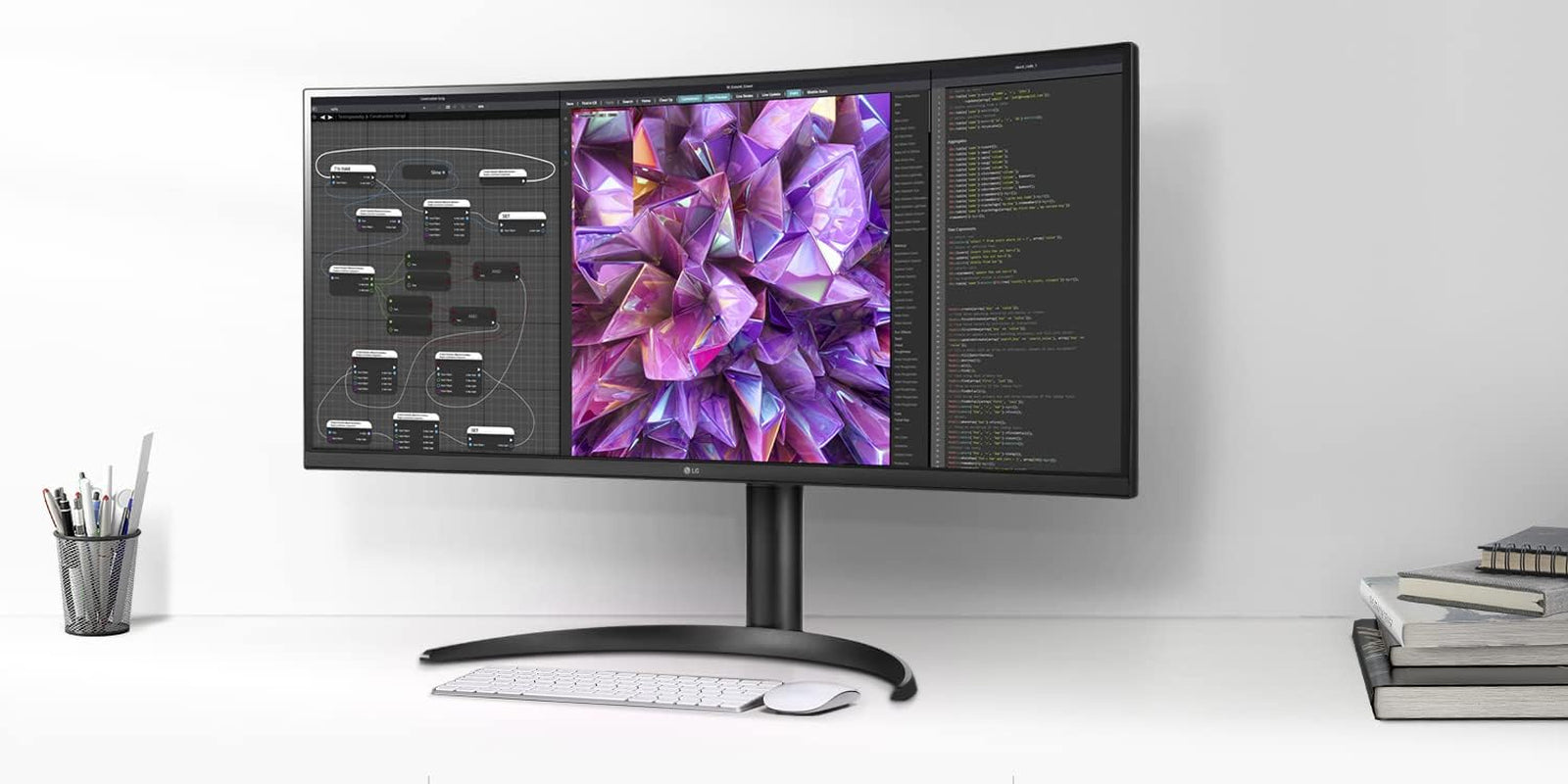 LG Ultrawide QHD 34-Inch Curved Computer Monitor 34WQ73A-B, IPS with HDR 10 Compatibility, Built-In-Kvm, and USB Type-C, Black