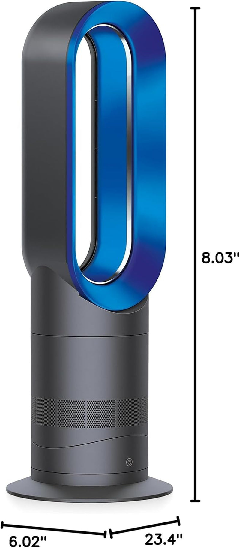 Dyson AM09 Fan Heater, Iron/Blue