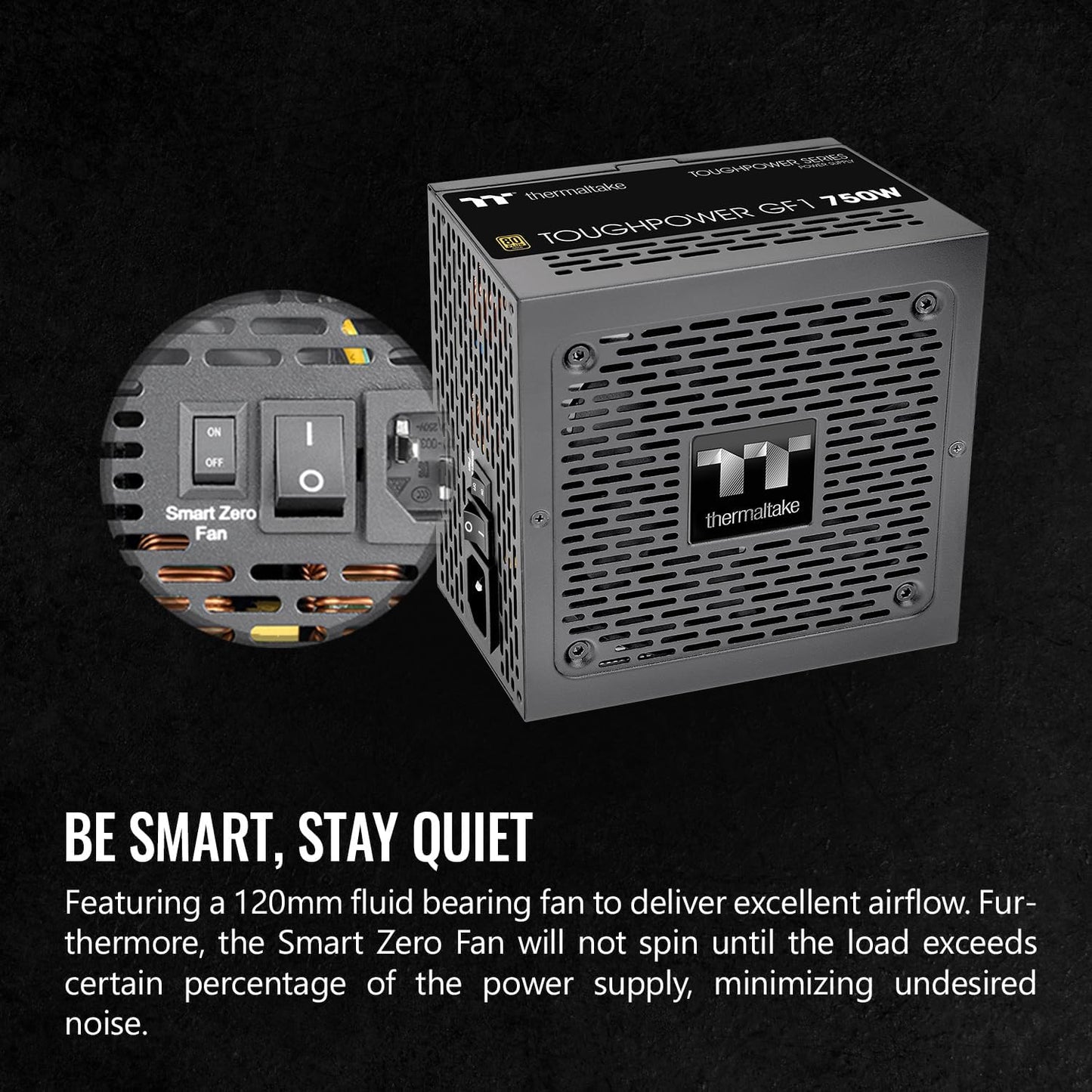 Thermaltake GF1 (2024) Fully Modular ATX 750W Power Supply - 80 plus Gold - Ultra Quiet - Zero RPM, PS-TPD-0750FNFAGU-P