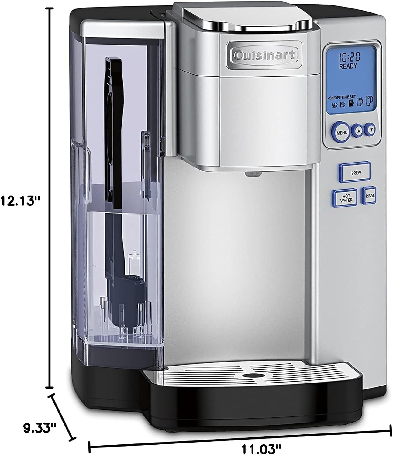 Cuisinart Coffee Maker, Single Serve 72-Ounce Reservoir Coffee Machine, Programmable Brewing & Hot Water Dispenser, Stainless Steel, Ss-10P1,Silver