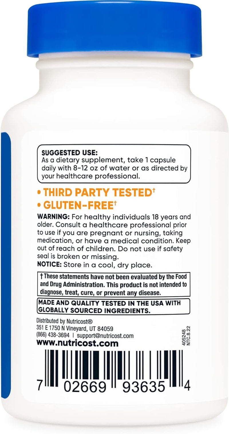 Nutricost KSM-66 Ashwagandha Root Extract 600Mg, 60 Veggie Caps - 5% Withanolides - with Bioperine - Full-Spectrum Root Extract