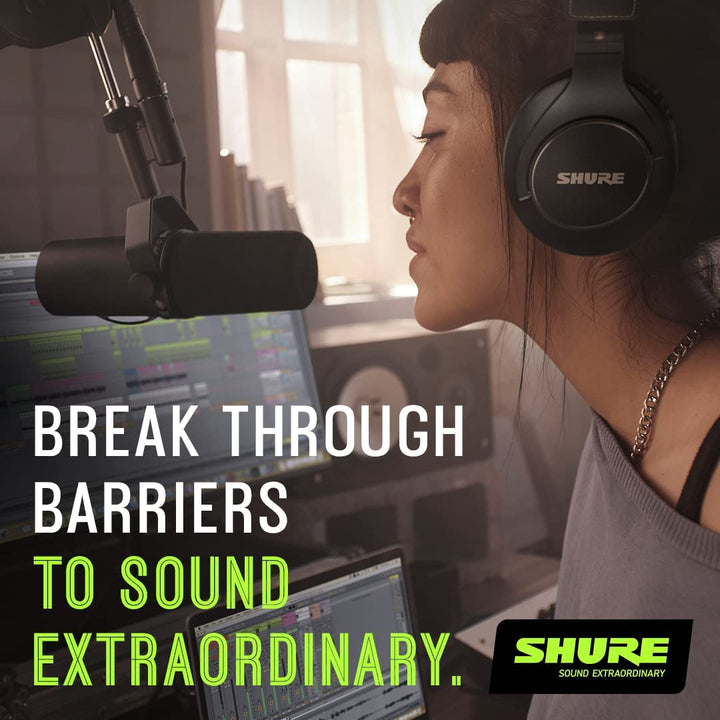 Shure SM7B Microphone - Vocal Dynamic Studio Mic for Broadcast, Podcast, Recording, Gaming & Streaming, XLR, Rugged Construction, Detachable Windscreen, Smooth Sound, Warm Vocals, Wide-Range Frequency