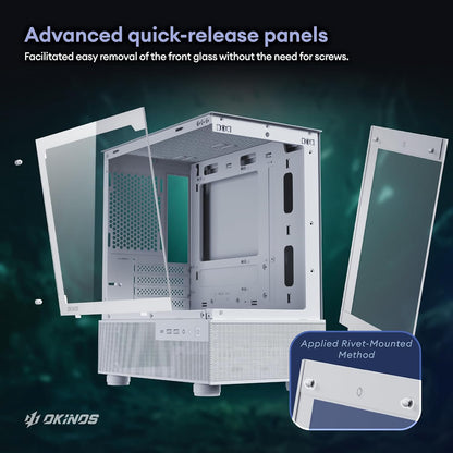 Aqua 3, Micro ATX Case, MATX PC Case with 3 X 120Mm 3-Pin ARGB Fan Pre-Installed, Panoramic View Tempered Glass Front & Side Panel, with Type C Port, Black