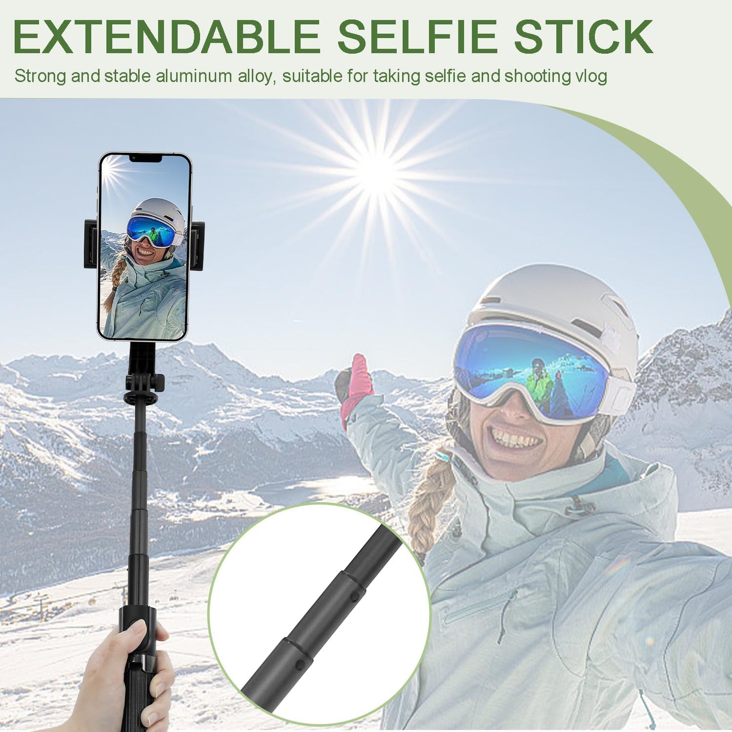 Selfie Stick Gimbal Stabilizer, UPXON 360° Rotation Tripod with Wireless Remote, Portable Phone Holder, Auto Balance 1-Axis Gimbal for Smartphones Tiktok Vlog Youtuber Live Video Record