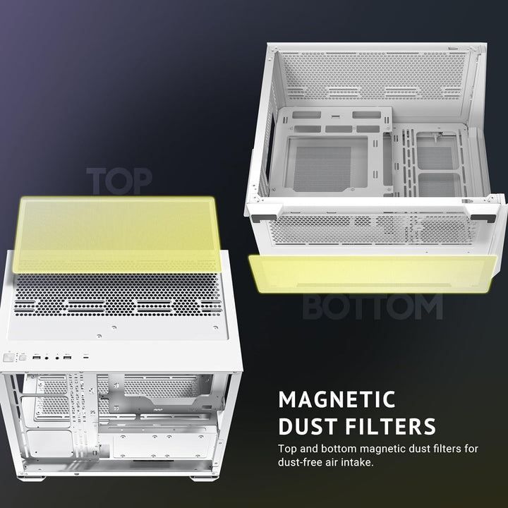 Antec C5 ARGB White, 7 X 120Mm ARGB PWM Fans Included, up to 10 Fans Simultaneously, Type-C 3.2 Gen 2 Port, Seamless Tempered Glass Front & Side Panels, 360Mm Radiator Support, Mid-Tower ATX PC Case