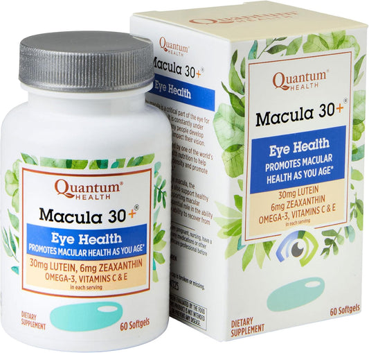 Quantum Health Macula 30+ Eye Health Supplement|Promotes Macular and Retinal Health as You Age|Formulated with Lutein, Zeaxanthin, Omega-3, and Vitamins C & E|60 Softgels, 30 Day Supply