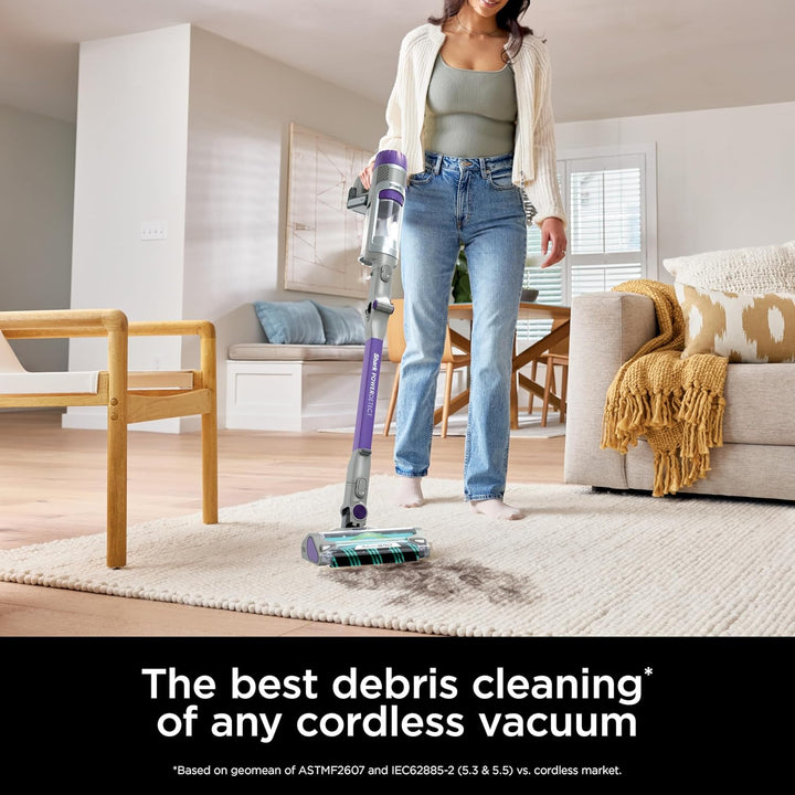 Shark Cordless Vacuum Cleaner with HEPA Filter, Powerdetect Clean & Empty, Powerful Suction, Portable, Rechargeable, Lightweight Stick Vacuum for Pet Hair, Carpets & Hardfloor, Grey/Purple, IP1251