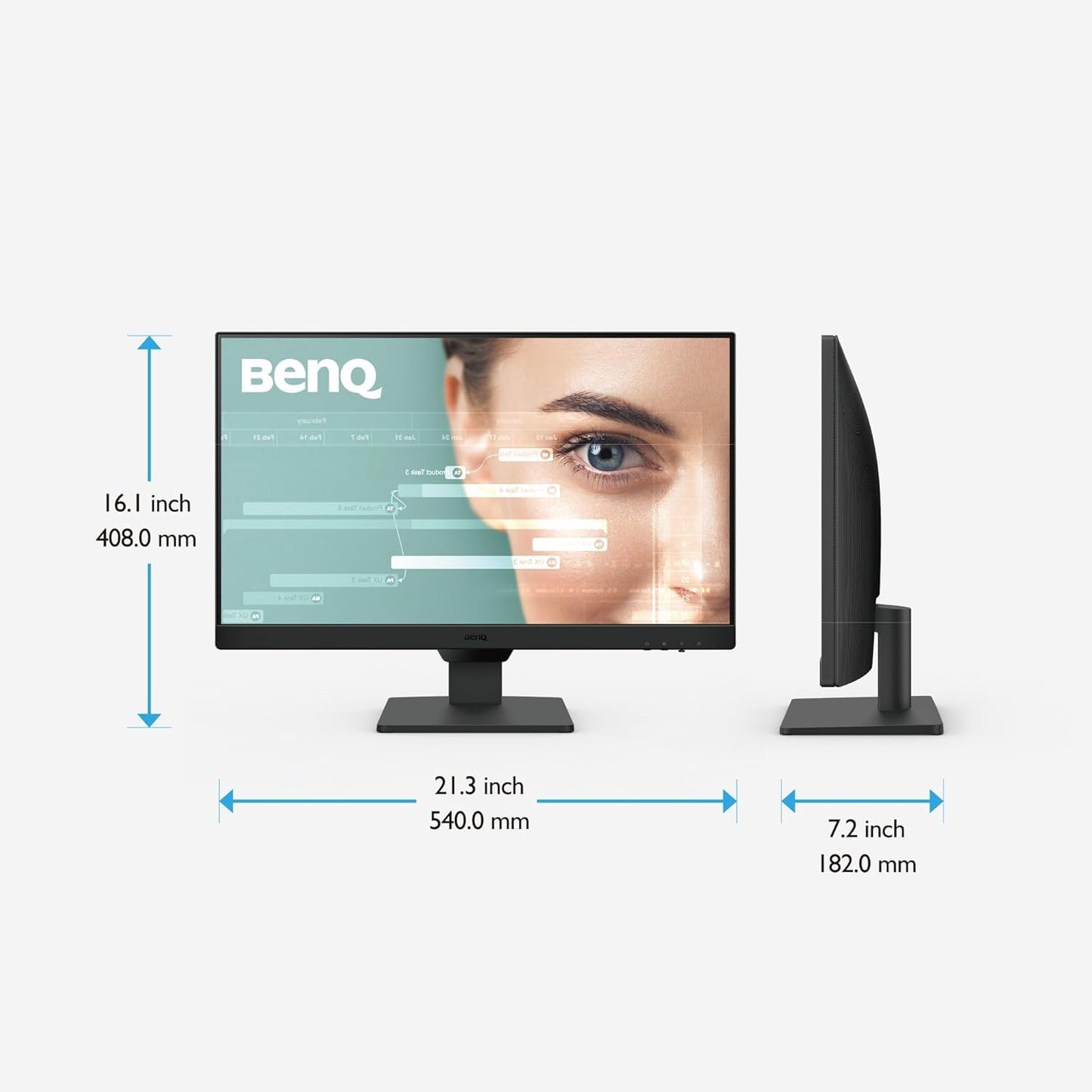 Benq GW2490 24" Computer Monitor 100Hz FHD 1920X1080P | IPS | Eye-Care Tech | VESA Mount |Thin Bezel | Low Blue Light| Adaptive Brightness| Wall Mount | Built-In Speakers | Displayport | HDMI X 2