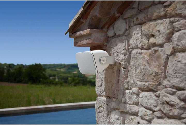 Bowers & Wilkins AM-1 Architectural Monitor Weather-Resistant Loudspeaker for Patio, Garden, or Poolside, 1" Aluminum-Dome Tweeter, 5" Glassfibre Cone Midrange & Auxiliary Bass Radiator (Pair, White)