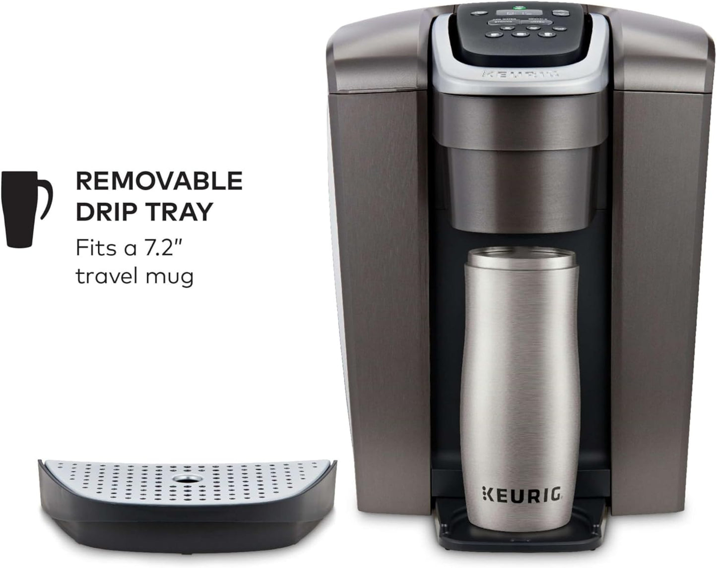 Keurig K-Elite Single Serve K-Cup Pod Coffee Maker, with Strength and Temperature Control, Iced Coffee Capability, 8 to 12Oz Brew Size, Programmable, Brushed Slate