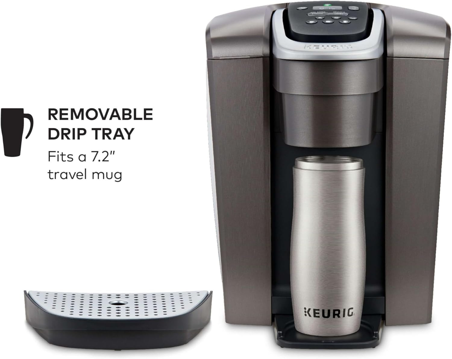Keurig K-Elite Single Serve K-Cup Pod Coffee Maker, with Strength and Temperature Control, Iced Coffee Capability, 8 to 12Oz Brew Size, Programmable, Brushed Slate