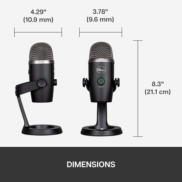 Logitech for Creators Blue Yeti Nano USB Microphone for Gaming, Streaming, Podcasting, Twitch, Youtube, Discord, Recording for PC and Mac, Plug & Play -Blackout
