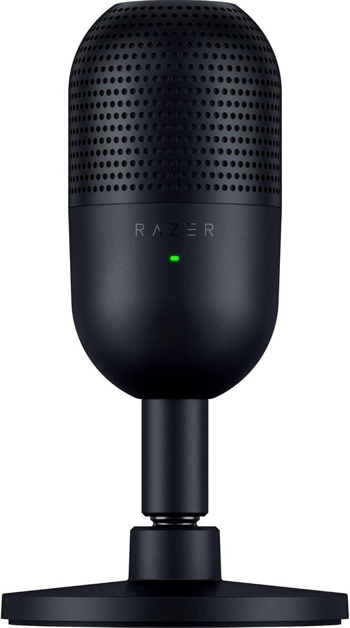 Razer Seiren V3 Mini USB Microphone: Condenser Mic - Supercardioid Pickup Pattern - Tap-To-Mute Sensor with LED Indicator - Shock Absorber - Ultra Compact - PC, Discord, OBS Studio, Xsplit - Black
