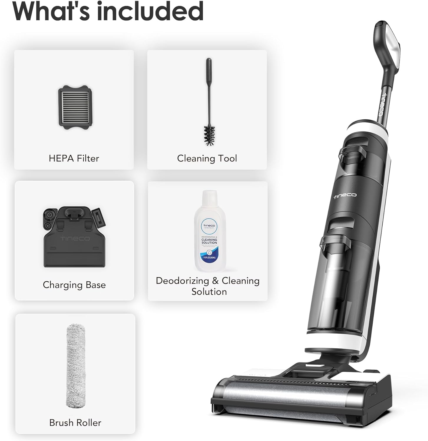 Tineco Floor ONE S3 Cordless Hardwood Floors Cleaner, Lightweight Wet Dry Vacuum Cleaners for Multi-Surface Cleaning with Smart Control System