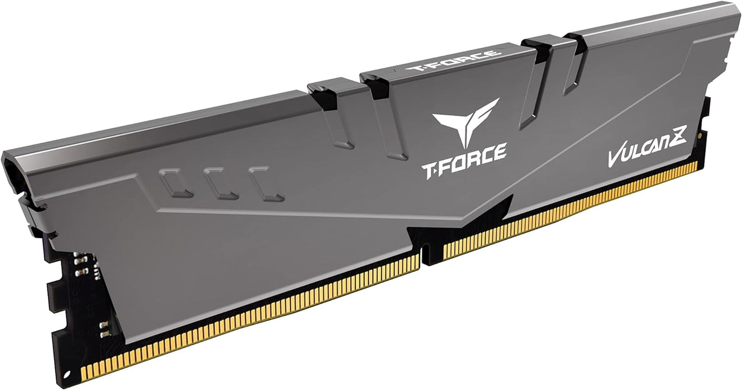 TEAMGROUP T-Force Vulcan Z DDR4 16GB Kit (2X8Gb) 3200Mhz (PC4-25600) CL16 Desktop Memory Module Ram (Gray) - TLZGD416G3200HC16CDC01