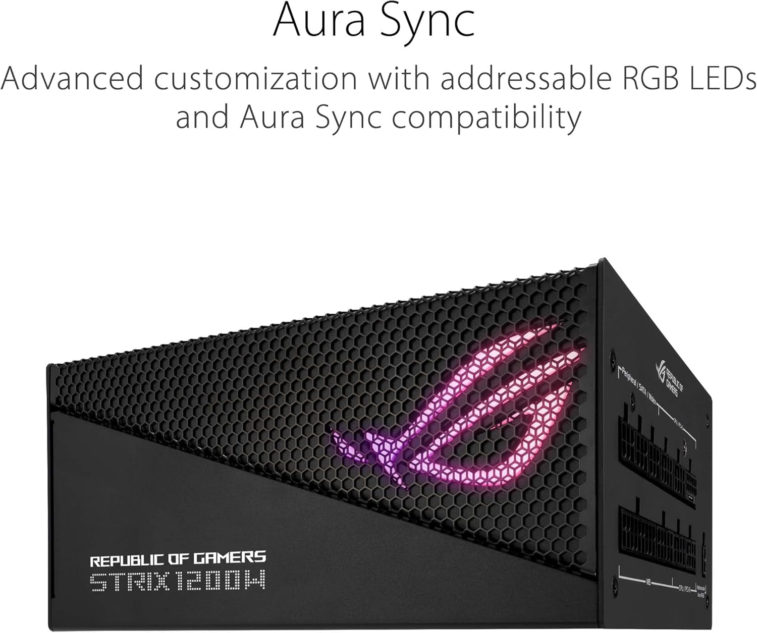 ASUS ROG Strix 1200W Gold Aura Edition (Fully Modular Power Supply, 80+ Gold Certified, ATX 3.0, Cybenetics Lambda A+ Certification, Pcie Gen 5.0 Ready, Axial-Tech Fan, Aura Sync, 10 Year Warranty)