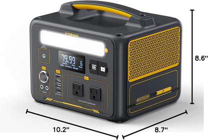 VTOMAN 600W Portable Power Station, LFP Battery Powered Generator with 2X 600W AC Outlets (Surge 1200W), 4X USB Ports, 3X DC Output for Outdoor Camping, Vehicle Emergency, Electric Backup