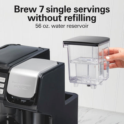 Hamilton Beach Flexbrew Trio 2-Way Coffee Maker, Compatible with K-Cup Pods or Grounds, Combo, Single Serve & Full 12C Pot, Black - Fast Brewing (49902)