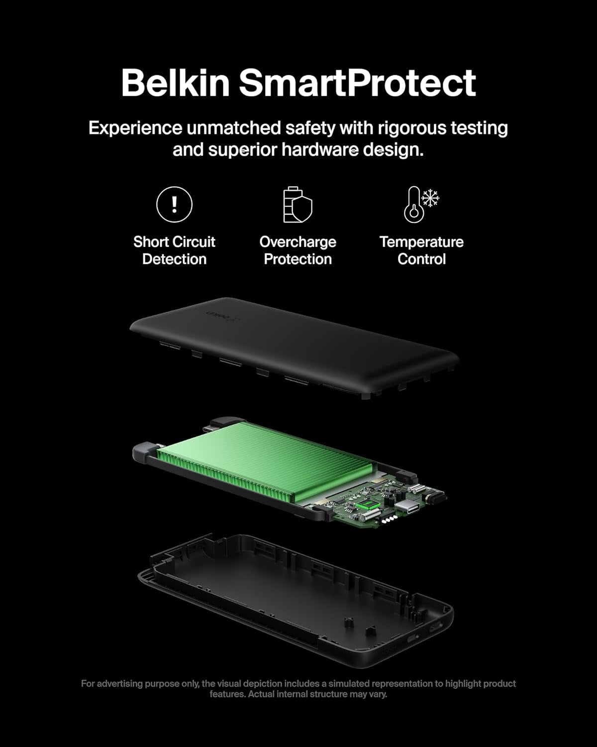 Belkin Power Bank, Boostcharge plus 10K Mah Portable Charger W/Integrated Lightning Cable & USB-C Cable - Iphone Charger - Battery Pack for Iphone 16 Pro Max, Iphone 16, Iphone 15, Iphone 14 - Black