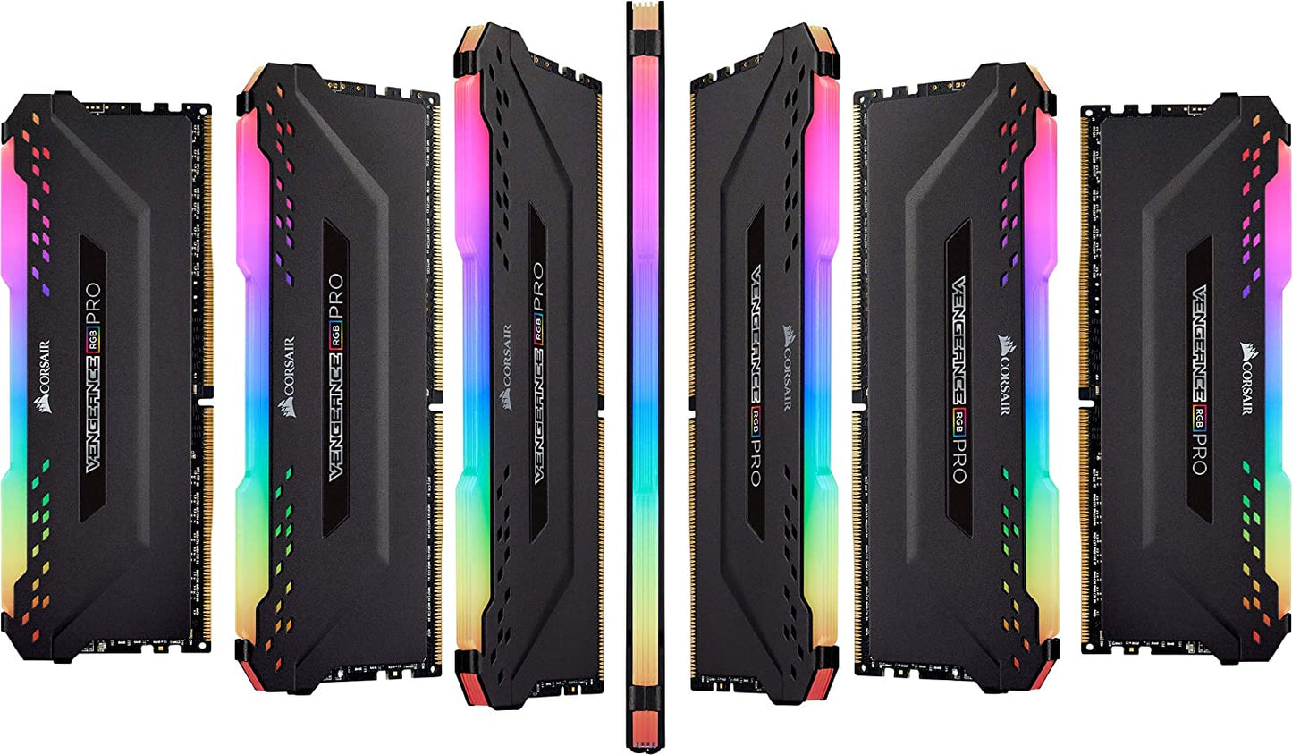 CORSAIR VENGEANCE RGB PRO DDR4 RAM 32GB (2X16Gb) 3600Mhz CL18-22-22-42 1.35V Intel AMD Desktop Computer Memory - Black (CMW32GX4M2Z3600C18)