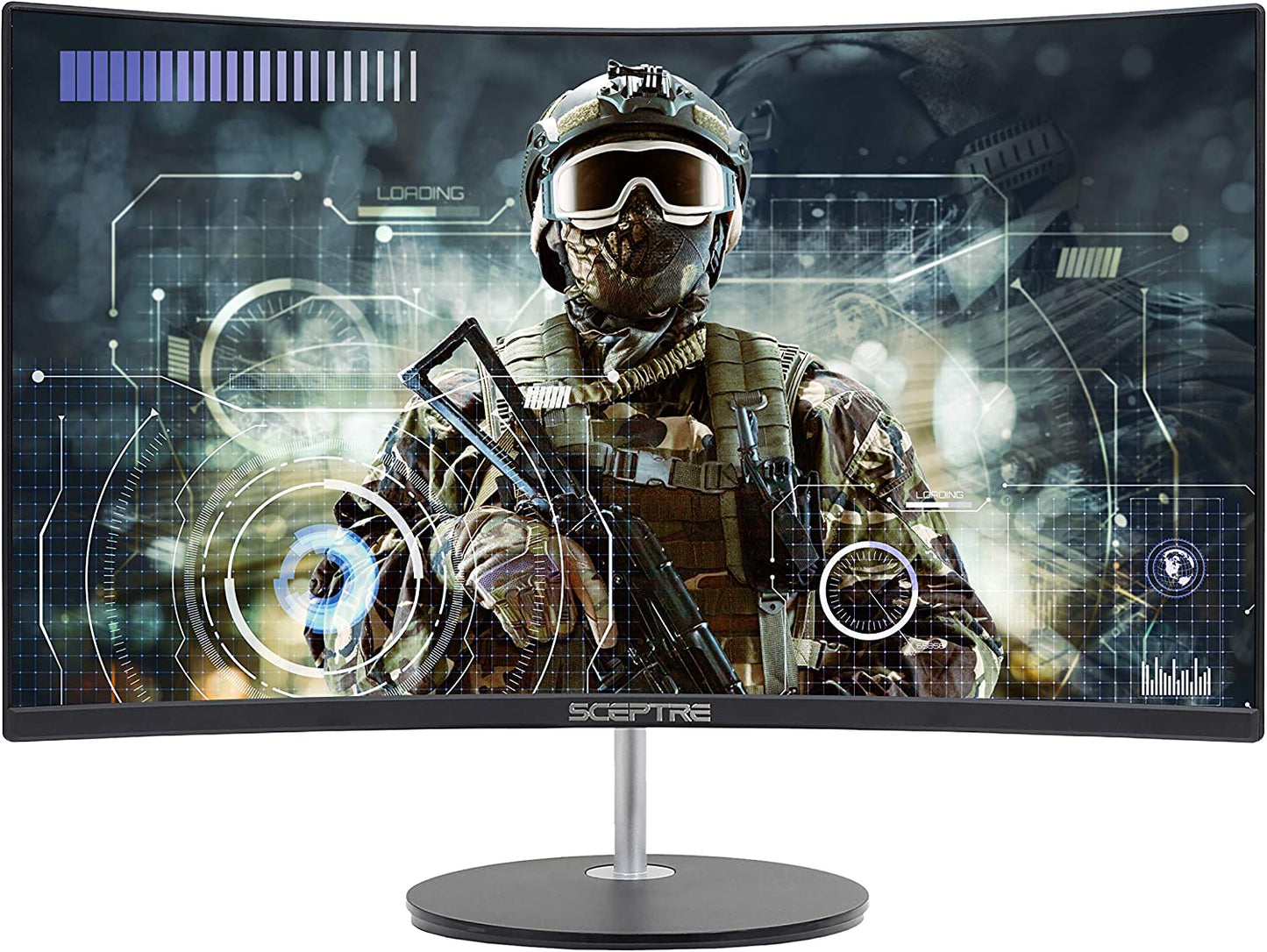 Sceptre Curved 24-Inch Gaming Monitor 1080P R1500 98% Srgb HDMI X2 VGA Build-In Speakers, VESA Wall Mount Machine Black (C248W-1920RN Series)