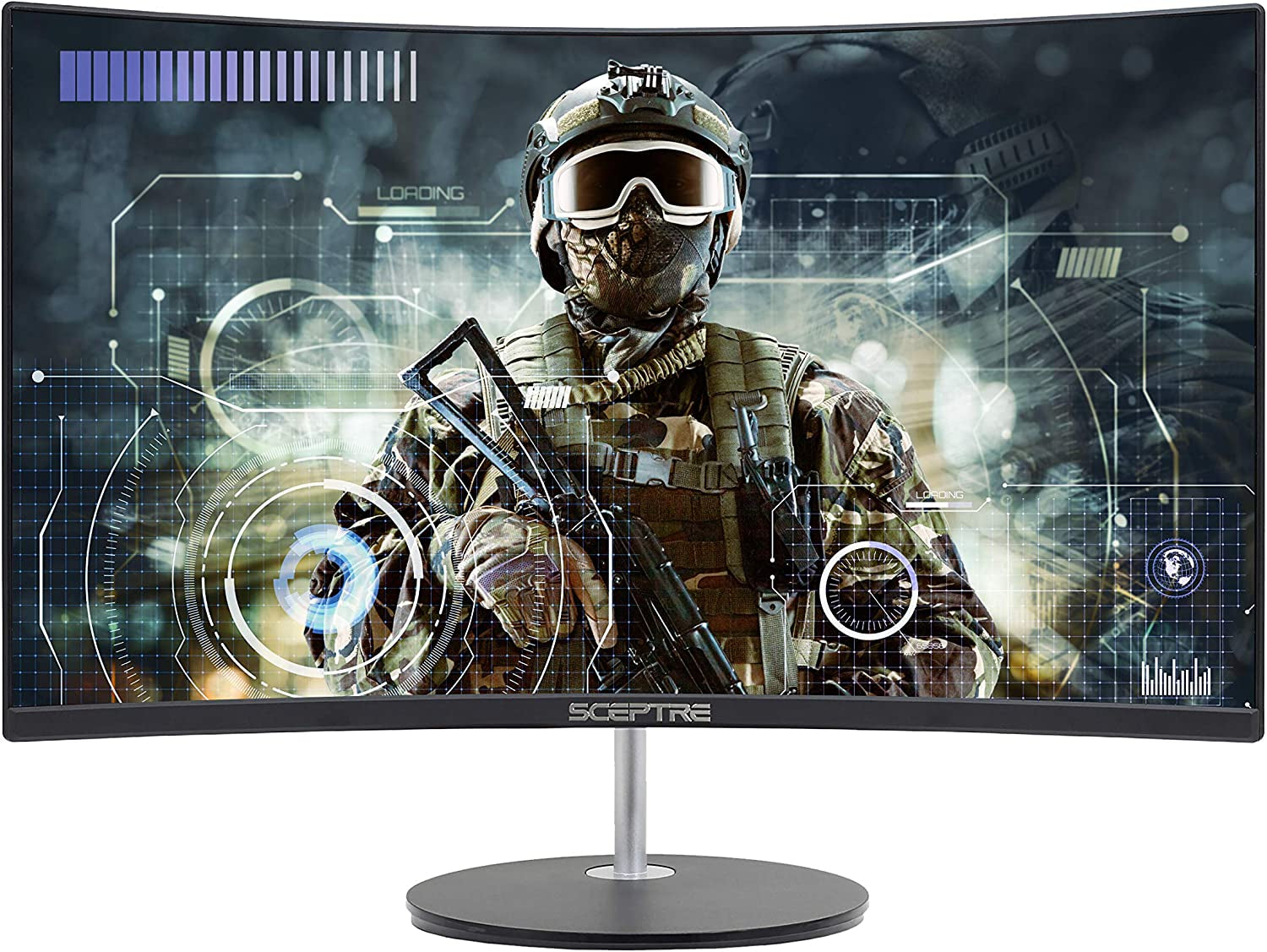 Sceptre Curved 24-Inch Gaming Monitor 1080P R1500 98% Srgb HDMI X2 VGA Build-In Speakers, VESA Wall Mount Machine Black (C248W-1920RN Series)