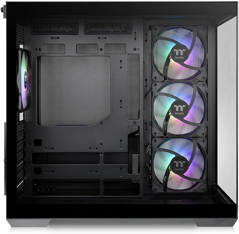 View 380 TG ARGB Black ATX Case; 4X120Mm ARGB Fans Included; Supports Hidden-Connector Motherboard; Front & Side Dual Tempered Glass Panel; CA-1Z2-00M1WN-00; 3 Year Warranty