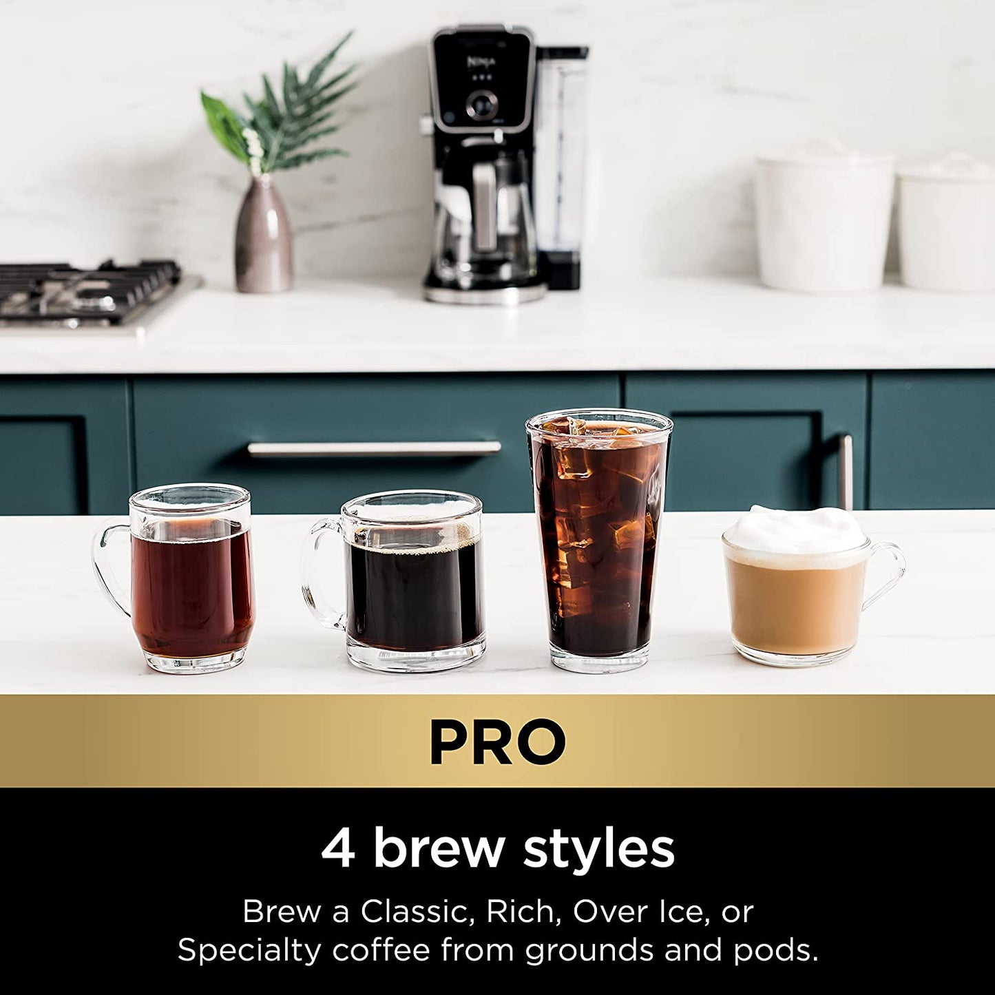 Ninja Hot and Iced Coffee Maker, Single Serve Coffee Maker and Drip Coffee Machine, Dualbrew Pro Specialty 12-Cup with K-Cup Combo, Includes Permanent Filter, CFP307