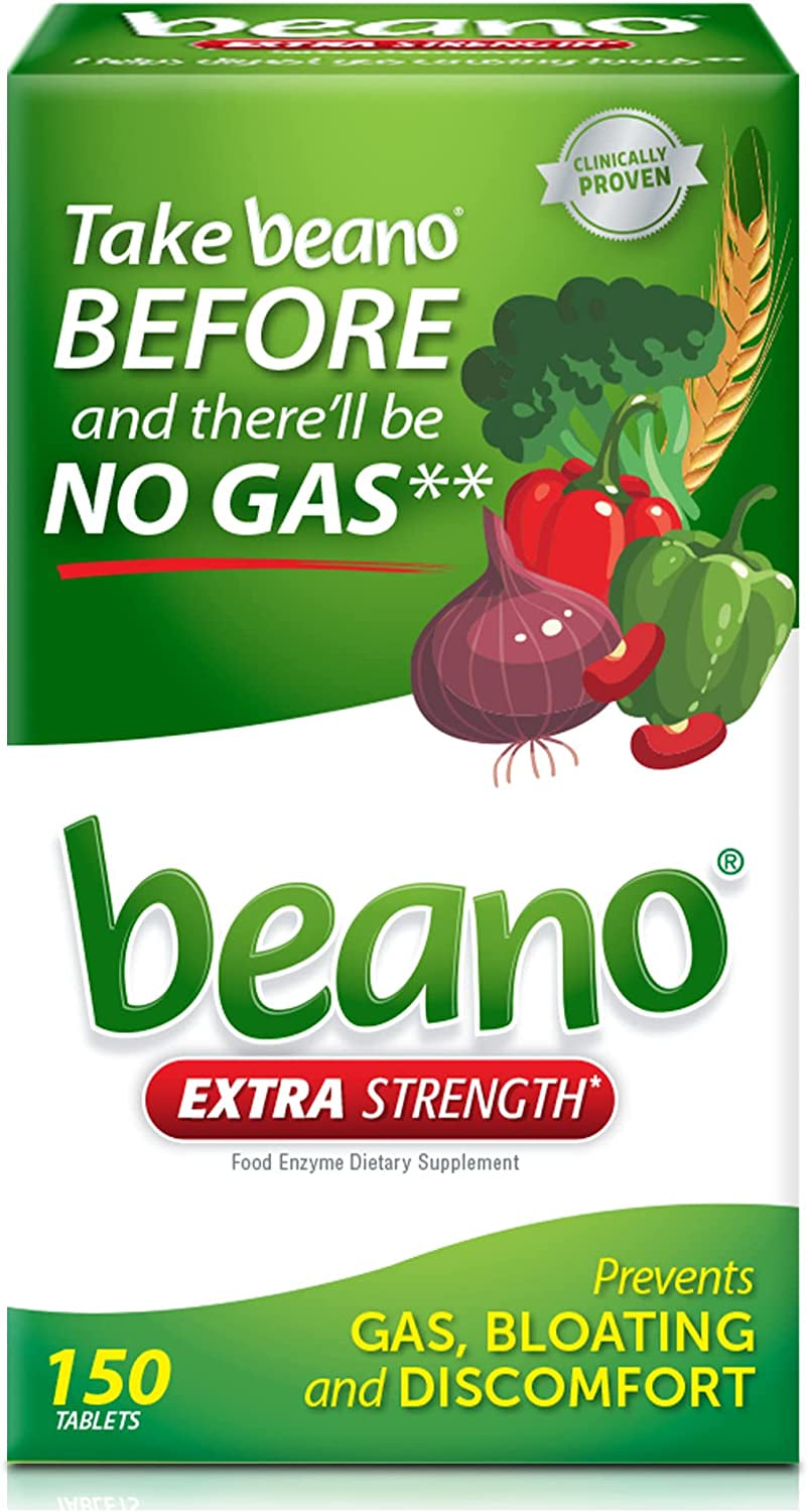 Beano Food Enzyme Dietary Supplement | Help Digest Gas-Causing Foods | 150 Tablets