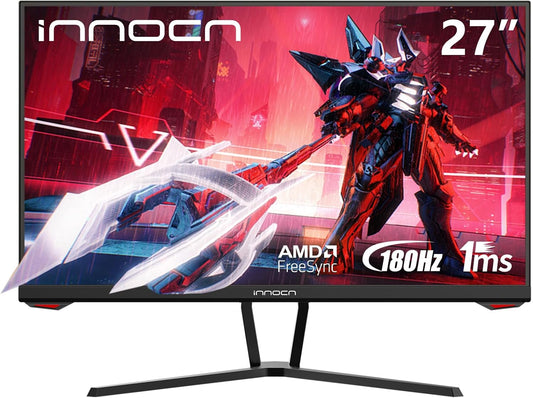 INNOCN 27 Inch 1920 X 1080P 180Hz IPS Computer Gaming Monitor, 1Ms, G-Sync Compatible HDMI Displayport PC Monitor, Ultra Thin, Flicker-Free Eye Care, VESA Mountable, Black