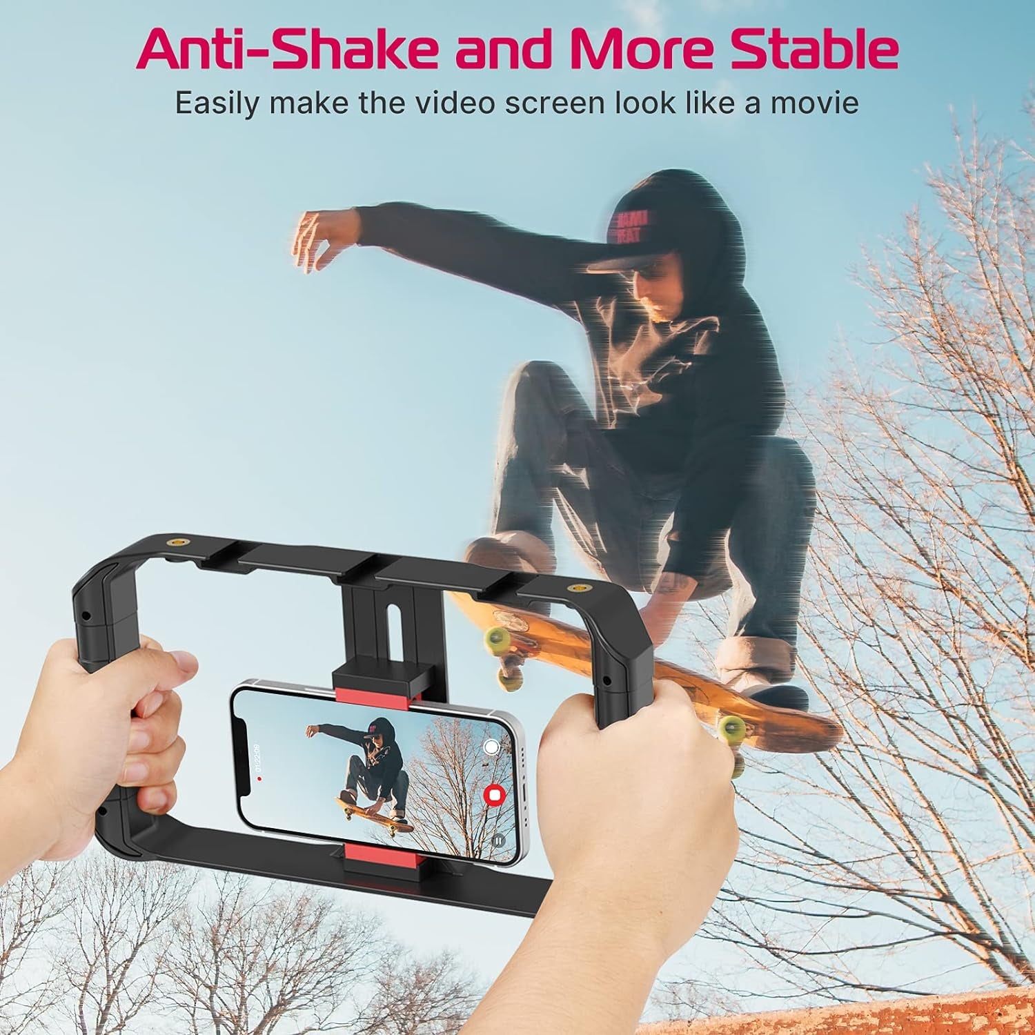 ULANZI U Rig Pro Smartphone Video Rig, Filmmaking Vlogging Case, Phone Video Stabilizer Grip Tripod Mount for Videomaker Film-Maker Video-Grapher with Cold Shoe Mount for Iphone Samsung and More