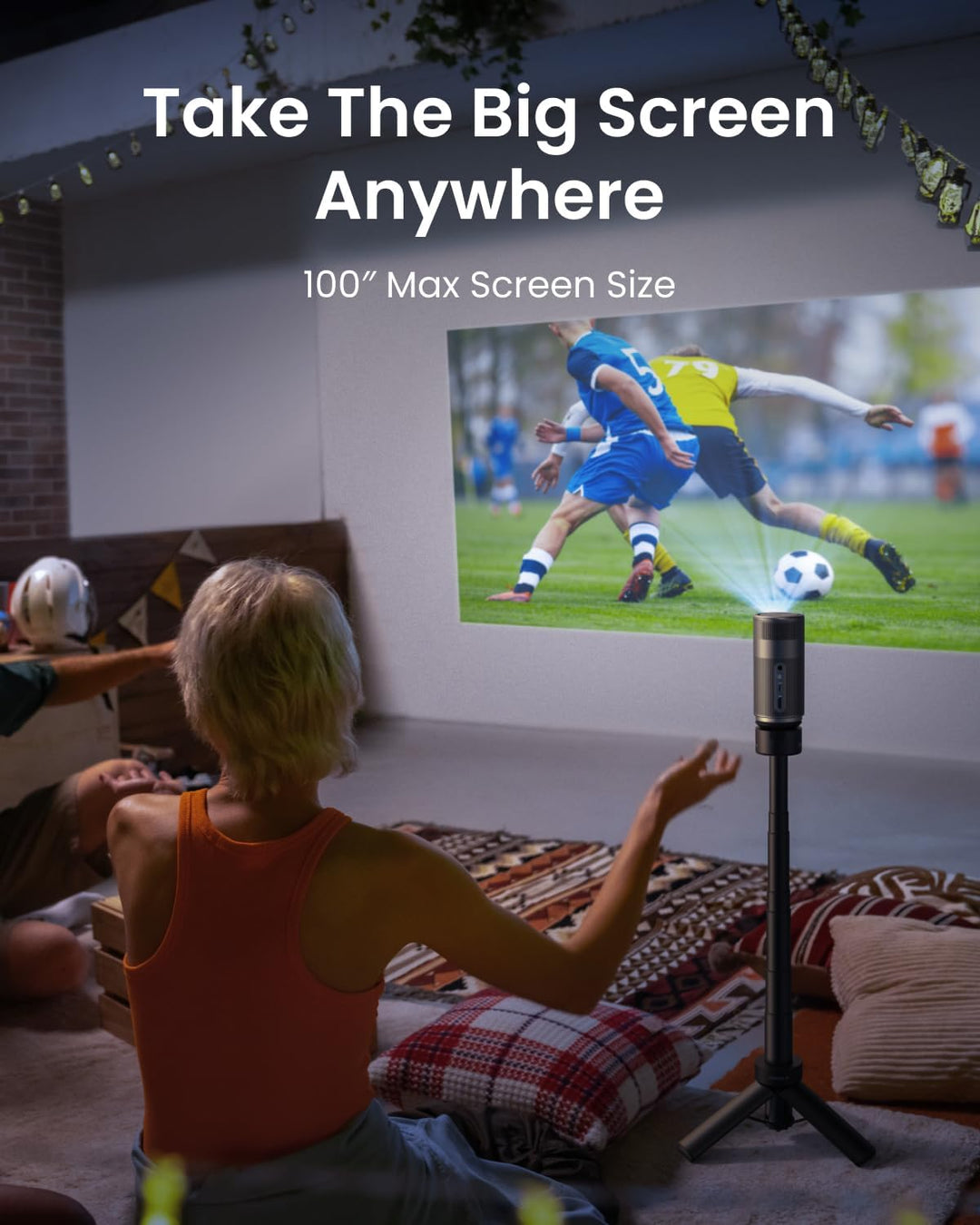 NEBULA Capsule Air Google TV Projector, Officially Licensed Netflix, 720P Smart Mini Projector with Wi-Fi and Bluetooth, 2 Hours of Playtime, Dolby Digital, Ultra Portable for Any Space