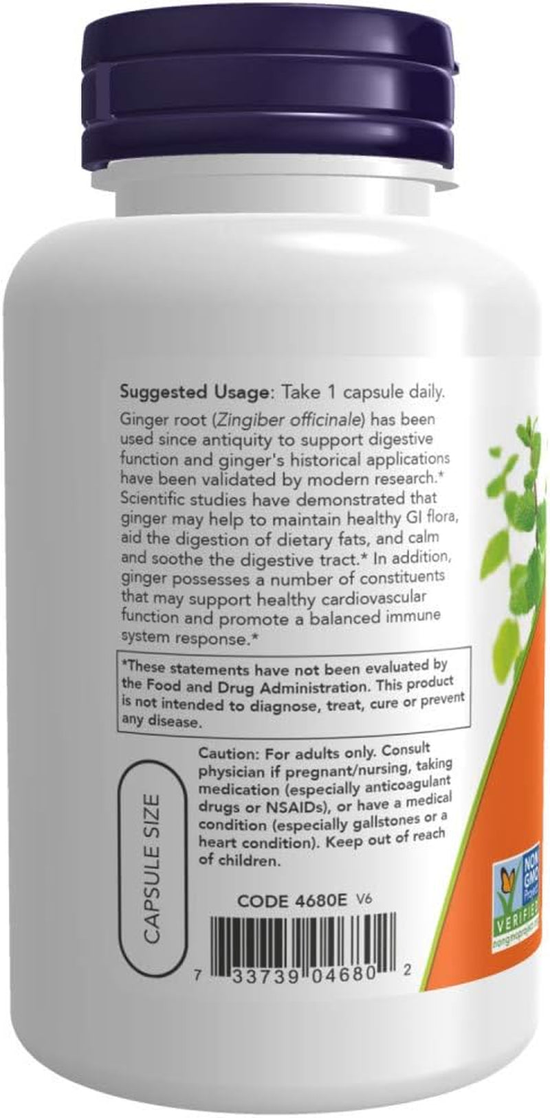 NOW Foods Supplements, Ginger Root (Zingiber Officinale) 550 Mg, Digestive Support*, 100 Veg Capsules