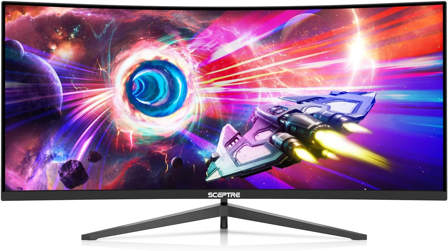 Sceptre 34-Inch Curved Ultrawide WQHD Monitor 3440 X 1440 R1500 up to 165Hz Displayport X2 99% Srgb 1Ms Picture by Picture, Machine Black 2023 (C345B-QUT168)