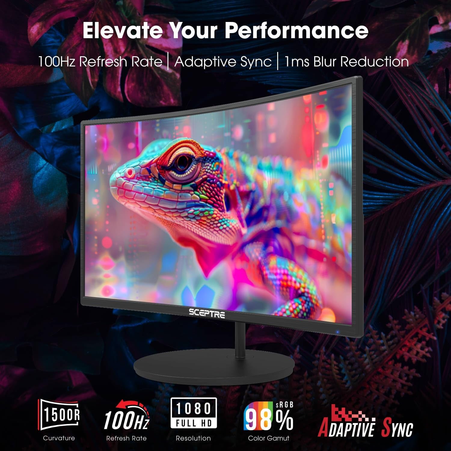 Sceptre Curved 27" FHD 1080P 75Hz LED Monitor HDMI VGA Build-In Speakers, EDGE-LESS Metal Black 2019 (C275W-1920RN)