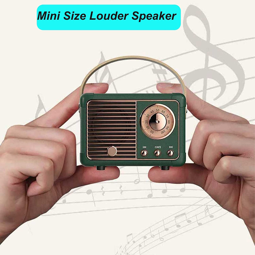 Dosmix Retro Bluetooth Speaker, Vintage Decor, Mini Wireless Bluetooth Speaker, Cute Old Fashion Style for Kitchen Desk Bedroom Office Party Outdoor Accessories for Iphone Android (Green)
