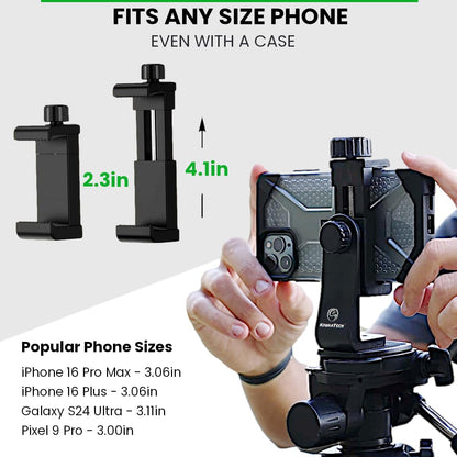 Unimount 360 Iphone Tripod Mount Adapter - Fits Any Smartphone - Includes Bluetooth Remote Shutter - Universal Phone Holder for Tripod